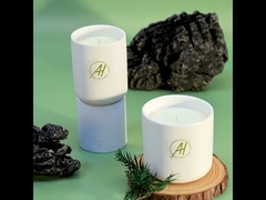 400g বিনামূল্যে নমুনা সাদা ধাতব ঢাকনা সিরামিক জার সুগন্ধযুক্ত মোমবাতি 10*10 সেমি