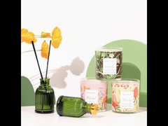 সুগন্ধি কাচের বোতল রিড ডিফিউজার প্রাইভেট লেবেল 100 মিলি গোল্ড মেটাল ঢাকনা সহ