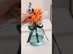 অ্যারোমা হোম ফ্লাওয়ার ফাইবার স্টিক গ্লাস বোতল 400 মিলি গোল রিড ডিফিউজার উপহার বাক্সের সাথে