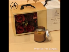 ইউক্যালিপটাস প্রাকৃতিক মোম ব্রাউন বোতল মোমবাতি কর্ক ঢাকনা সঙ্গে সেট