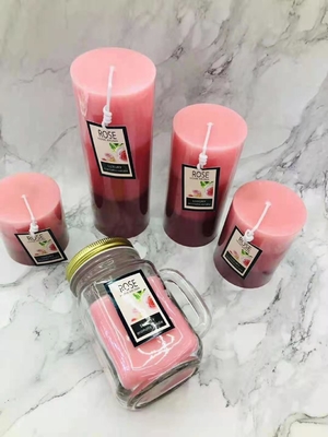 3.5oz 4.5oz হস্তনির্মিত সয়া মোমবাতি স্তম্ভ স্ট্রেস উপশম জন্য সুগন্ধযুক্ত মোমবাতি