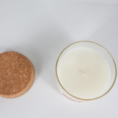 কর্কের ঢাকনা সহ 8oz পেপারমিন্ট ইউক্যালিপটাস প্রাকৃতিক মোমের সুগন্ধযুক্ত মোমবাতি