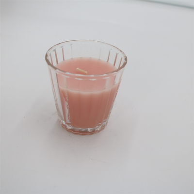 ODM 4oz প্রাকৃতিক গোলাপী কাচের জার সুগন্ধযুক্ত মোমবাতি ঘরের সুবাসের জন্য
