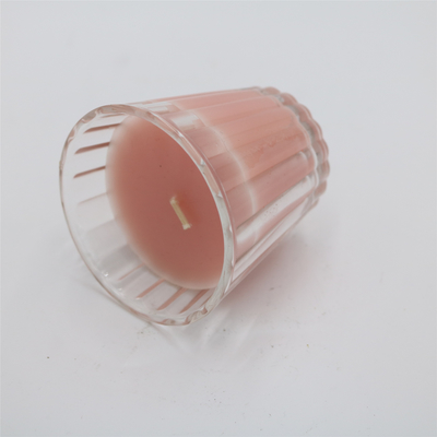 ODM 4oz প্রাকৃতিক গোলাপী কাচের জার সুগন্ধযুক্ত মোমবাতি ঘরের সুবাসের জন্য