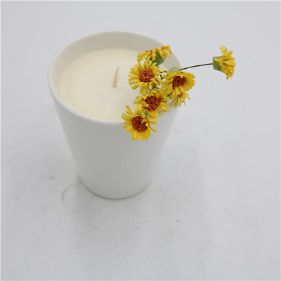 6oz সরল সাদা প্রকৃতি সিরামিক সয়া মোমবাতি অ্যারোমাথেরাপি জার মোমবাতি
