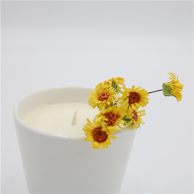 6oz সরল সাদা প্রকৃতি সিরামিক সয়া মোমবাতি অ্যারোমাথেরাপি জার মোমবাতি