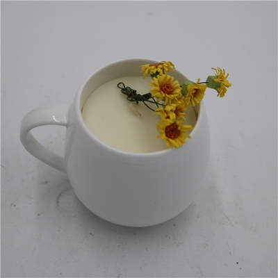 6oz সরল সাদা প্রকৃতি সিরামিক সয়া মোমবাতি অ্যারোমাথেরাপি জার মোমবাতি